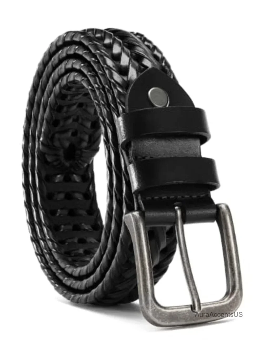 Genuine Leather Men's Belt 35mm Woven Casual Dress Belt